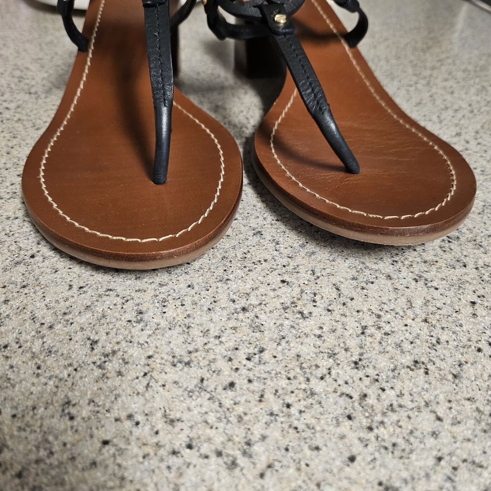 Tory Burch Black Miller Logo Thong Sandals - Picture 7 of 9